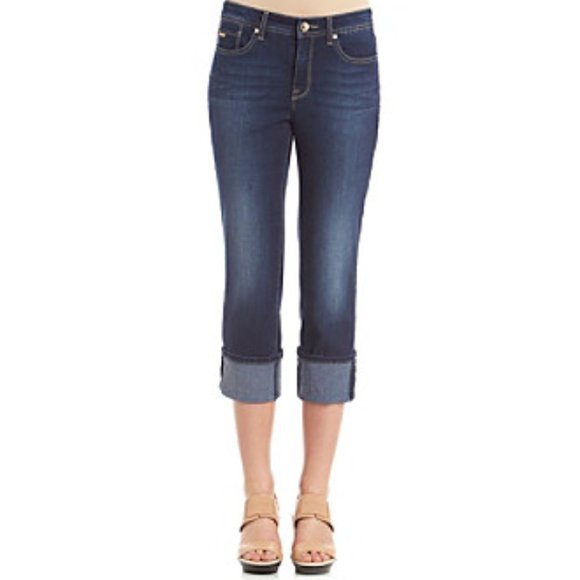Nine West Denim - Nine West Jeans Taylor Cuffed Capri Stud Pockets